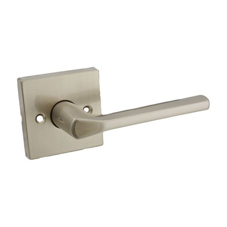 KWIKSET Lisbon Lever with Square Rose Interior Dummy Handleset Trim New Chassis Satin Nickel Finish 968LSLSQT-15